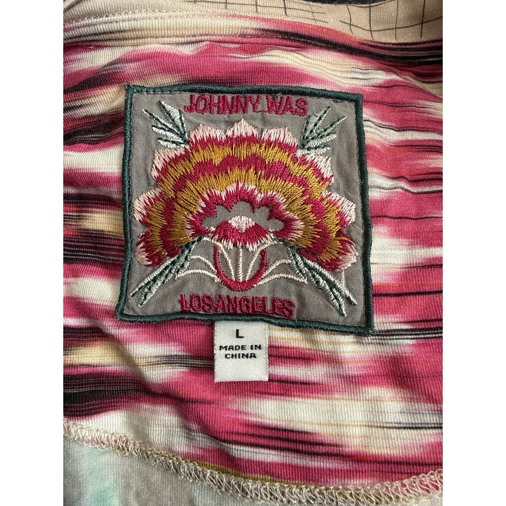 Johnny Was Women Tee L‎ Bamboo Patchwork Floral Long Sleeve Swing Boho R16120B - Picture 8 of 9
